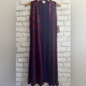 NEW! Elegant Joy Duster Lularoe longline vest Size XS Floral Coverup stretchy